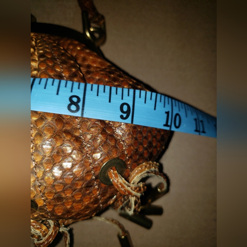 Super Rare Flawless. Donna Karan burnt orange python snakeskin mini bag - Picture 8 of 16